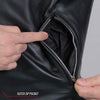 Hot Leathers JKM1030 Menâ€™s Black â€˜Carry and Concealâ€™ Leather Jacket with Flannel Lined Hood