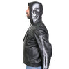 Men's Hot Leathers Skull and Bones leather jacket with flannel lining, featuring detailed skull and bones design and durable leather material.