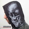 Hot Leathers men's Skull and Bones leather jacket with flannel lining, featuring bold skull and bones design and classic motorcycle style.