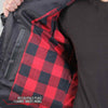 Men's Hot Leathers Skull and Bones leather jacket with flannel lining, featuring detailed skull and bones design and rugged style.