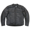 Hot Leathers JKM1032 Men’s Black ‘Skull Flag' Printed Leather Jacket with Utility Pockets