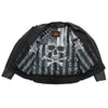 Hot Leathers JKM1032 Men’s Black ‘Skull Flag' Printed Leather Jacket with Utility Pockets
