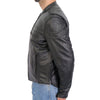 Hot Leathers JKM1032 Menâ€™s Black â€˜Skull Flag' Printed Leather Jacket with Concealed Carry Pockets