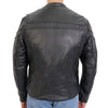 Hot Leathers JKM1032 Men’s Black ‘Skull Flag' Printed Leather Jacket with Utility Pockets
