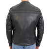 Hot Leathers JKM1032 Menâ€™s Black â€˜Skull Flag' Printed Leather Jacket with Concealed Carry Pockets