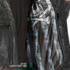 Hot Leathers JKM1032 Men’s Black ‘Skull Flag' Printed Leather Jacket with Utility Pockets