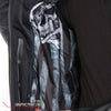 Hot Leathers JKM1032 Men’s Black ‘Skull Flag' Printed Leather Jacket with Utility Pockets