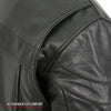 Hot Leathers JKM1032 Men’s Black ‘Skull Flag' Printed Leather Jacket with Utility Pockets