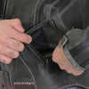 Hot Leathers JKM1033 Menâ€™s Distress Grey â€˜CafÃ© Racer' Leather Jacket with Concealed Carry Pockets