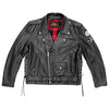 Hot Leathers JKM2001 Menâ€™s Black â€˜Skull And Crossbones' Motorcycle Leather Jacket