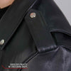 Hot Leathers JKM2001 Menâ€™s Black â€˜Skull And Crossbones' Motorcycle Leather Jacket