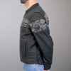 Hot Leathers JKM2002 Menâ€™s Black â€˜Reflective Skull' Printed Leather Jacket with Concealed Carry Pockets