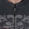 Hot Leathers JKM2002 Men’s Black ‘Reflective Skull' Printed Leather Jacket with Utility Pockets
