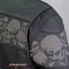 Hot Leathers JKM2002 Men’s Black ‘Reflective Skull' Printed Leather Jacket with Utility Pockets