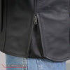 Hot Leathers JKM2002 Men’s Black ‘Reflective Skull' Printed Leather Jacket with Utility Pockets
