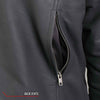 Hot Leathers JKM2002 Men’s Black ‘Reflective Skull' Printed Leather Jacket with Utility Pockets