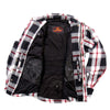 Hot Leathers JKM3001 Men's Red and White Armored Flannel Jacket
