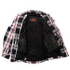 Men's red and white armored flannel jacket by Hot Leathers, featuring durable material and stylish design.