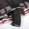 Men's red and white armored flannel jacket by Hot Leathers, featuring protective armor and classic plaid design.