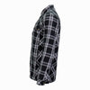 Men's Black and White Armored Flannel Jacket by Hot Leathers, stylish motorcycle jacket with armor protection, casual outdoor wear