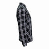 Men's black and white armored flannel jacket by Hot Leathers, featuring rugged design and protective armor details.