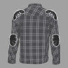 Men's black and white armored flannel jacket by Hot Leathers, stylish men's jacket with protective armor details.