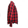 Men's red and black armored flannel jacket by Hot Leathers, featuring durable fabric and protective shoulder padding.