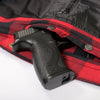 Men's red and black armored flannel jacket by Hot Leathers, featuring durable fabric and protective padding, styled for rugged wear.