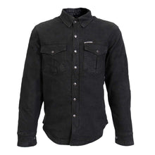 Hot Leathers JKM3009 Men's Classic Black Denim Flannel Long Sleeve Shirt with Armor