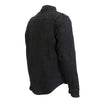 Men's black denim flannel long sleeve shirt with armor from Hot Leathers JKM3009, featuring classic style and protective details.