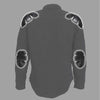 Men's black denim flannel long sleeve shirt with armor from Hot Leathers, classic style, casual fit, visible button details, and chest pockets.