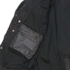 Men's Black Denim Flannel Long Sleeve Shirt with Armor by Hot Leathers, casual jacket with button closure and rugged style.