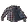 Hot Leathers JKM3010 Men's Black and Grey with Orange Armored Flannel Shirt