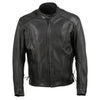 Milwaukee Leather men's black Air Stream vented motorcycle jacket with side laces, premium leather and front zipper closure.