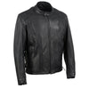 Hot Leathers men's Air Stream vented black leather motorcycle jacket with side laces, USA made, premium leather, motorcycle jacket
