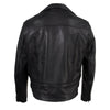 Back view of Hot Leathers men's Revolve black premium leather vented motorcycle jacket, showcasing its design and vent details.