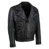 Hot Leathers men's black leather motorcycle jacket with vented design, made in the USA, featuring the Revolve style.