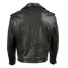 Back view of Hot Leathers Men's The Dean black premium leather motorcycle jacket, USA made, featuring classic throwback style.