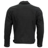 Men's black denim armored shirt jacket by Hot Leathers featuring a rugged design and visible armor padding on the shoulders.