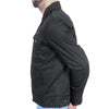 Men's black denim armored shirt jacket by Hot Leathers, featuring durable fabric and protective armor details.