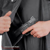 Men's black denim armored shirt jacket by Hot Leathers featuring front pockets and reinforced armor panels.