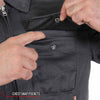 Men's black denim armored shirt jacket by Hot Leathers, featuring a rugged design with armor details and a classic shirt jacket style.