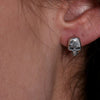 Hot Leathers Skull Post Earrings, accessories featuring bold skull design, silver-tone metal with detailed craftsmanship.