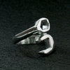Hot Leathers men's stainless steel wrench ring, rugged accessory with detailed wrench design, perfect for men's fashion and biker style.