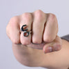 Hot Leathers men's stainless steel wrench ring, a rugged accessory with a detailed wrench design on a polished band.
