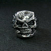 Hot Leathers men's stainless steel skull cigar ring featuring detailed skull and cigar design, accessory for motorcycle or biker style.