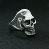 Hot Leathers men's stainless steel skull ring, smooth design, accessory jewelry with intricate skull detailing.