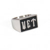 Hot Leathers men's Vet stainless steel ring, rugged accessories with engraved design, perfect for motorcycle or biker style.
