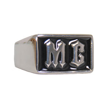 Hot Leathers JWR2129 Men's Silver 'MC' Stainless Steel Ring