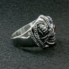 Hot Leathers men's stainless steel eye patch ring, accessory with a detailed eye patch design and durable metal finish.